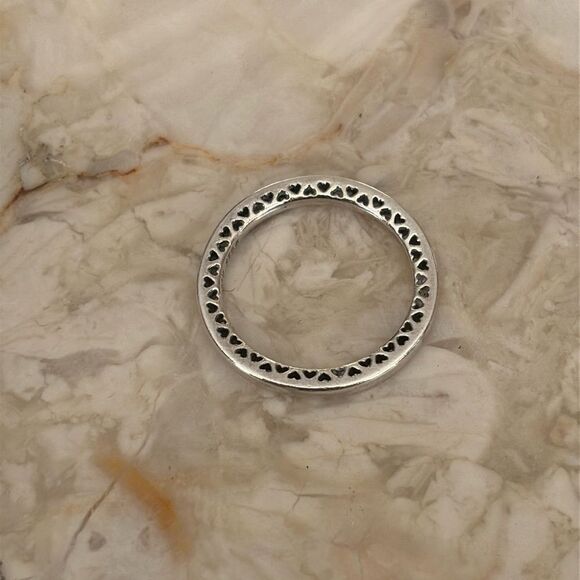 Classic Hearts of Pandora Ring ALE 925 Sterling Silver Size 54 - Picture 4 of 6
